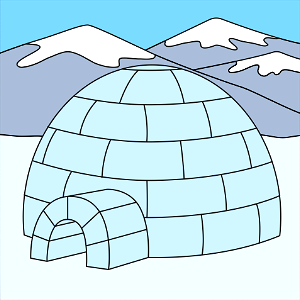 Igloo. Free illustration for personal and commercial use.