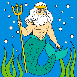 Poseidon. Free illustration for personal and commercial use.
