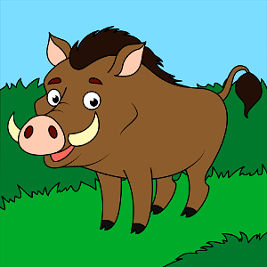 Warthog. Free illustration for personal and commercial use.