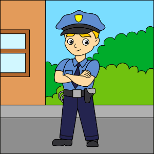 Police officer. Free illustration for personal and commercial use.