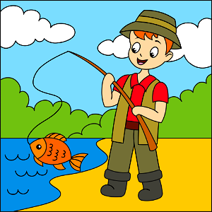 Fisherman. Free illustration for personal and commercial use.