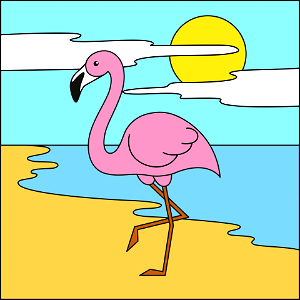 Flamingos. Free illustration for personal and commercial use.