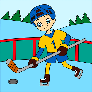 Hockey player. Free illustration for personal and commercial use.