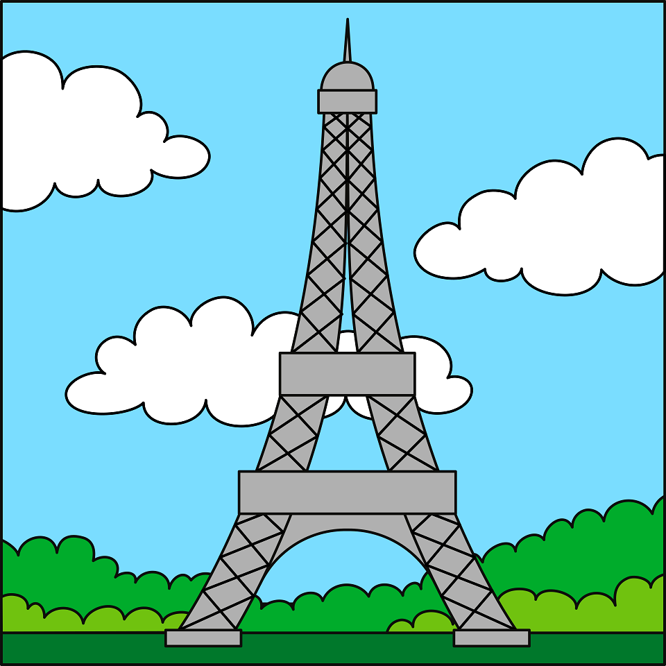 Eiffel tower. Free illustration for personal and commercial use.