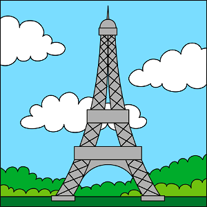 Eiffel tower. Free illustration for personal and commercial use.