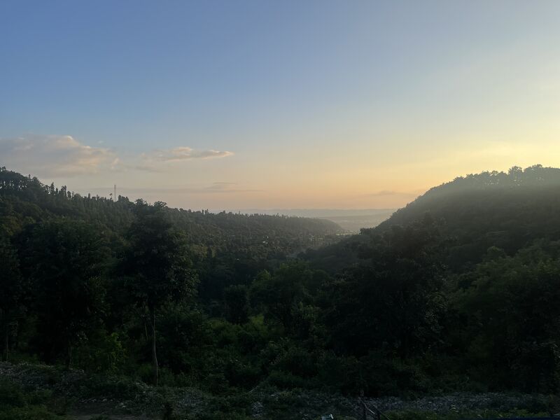 Evening view in mountains