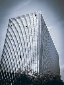 Skyscraper bluish facade