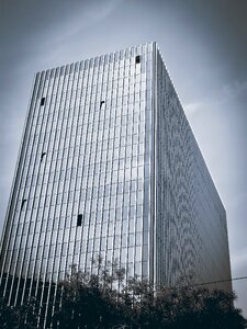 Skyscraper bluish facade photo