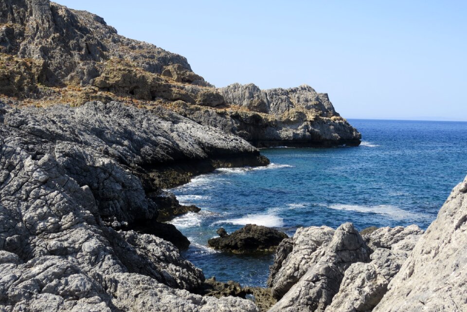 Calm water rocks photo