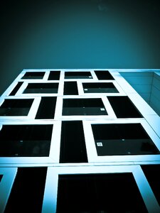 Skyscraper bluish facade