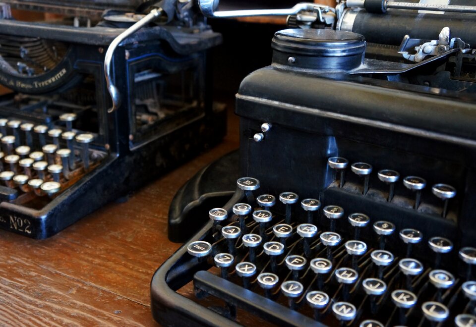 Antique old typewriters type