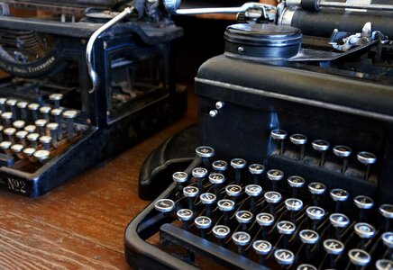 Antique old typewriters type