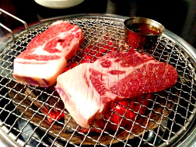 Char-grilled jeju black pig korean food