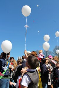 Balls cranes in the sky photo