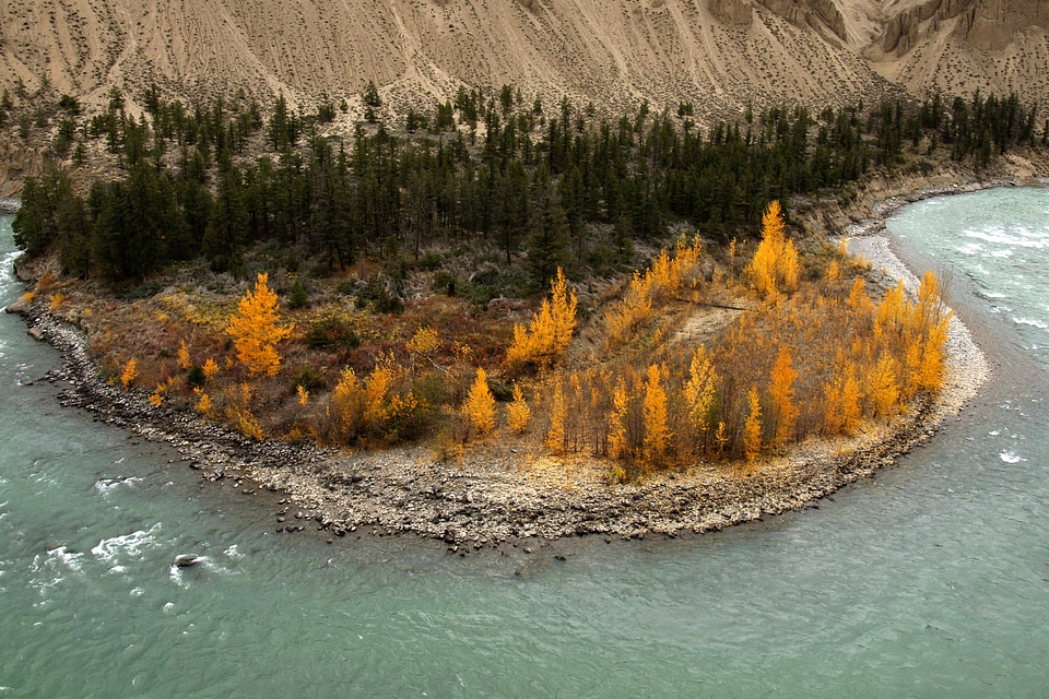 Fall autumn glacier water