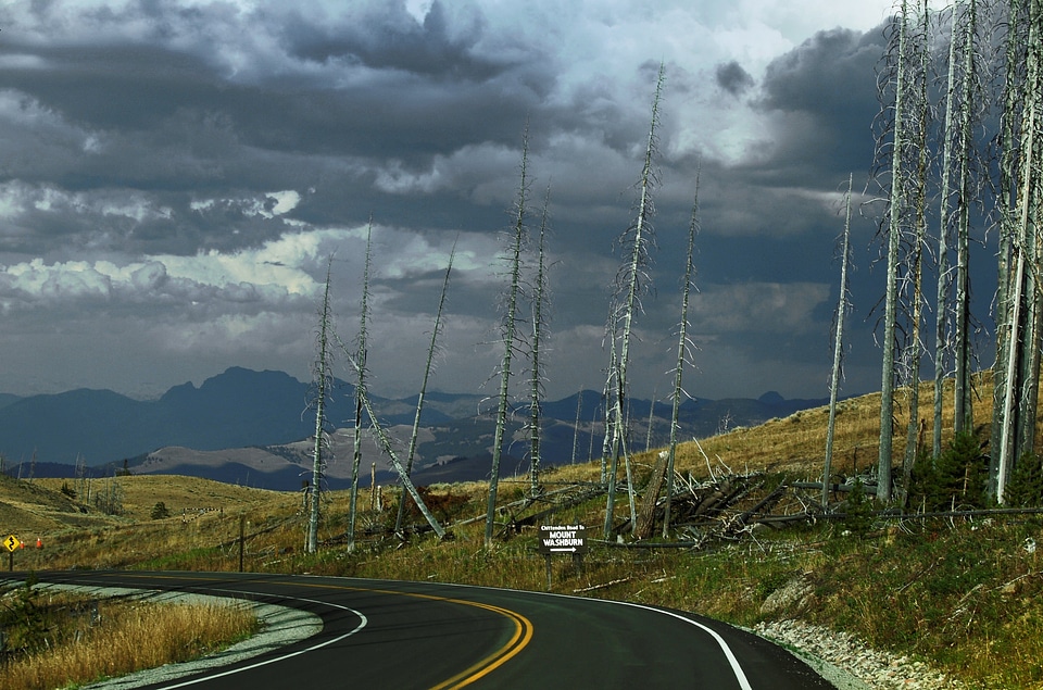 Road mountains dead