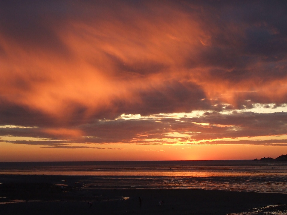Sunset west sea tidal