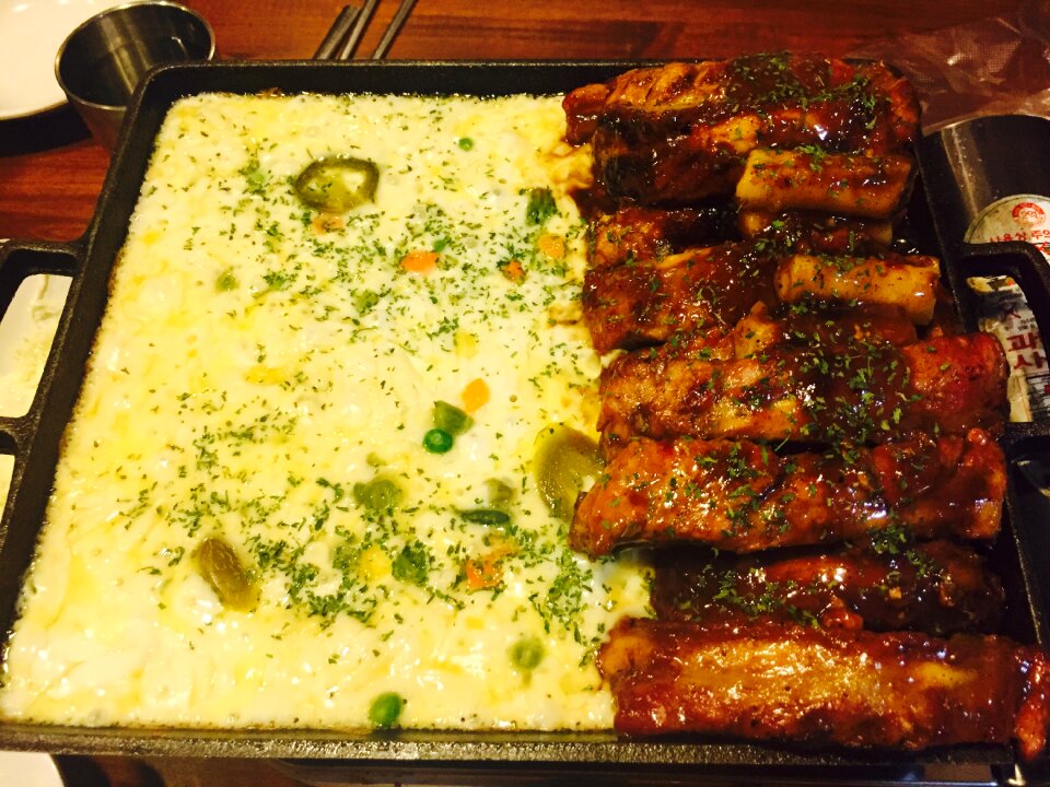 Meat such ribs dining room