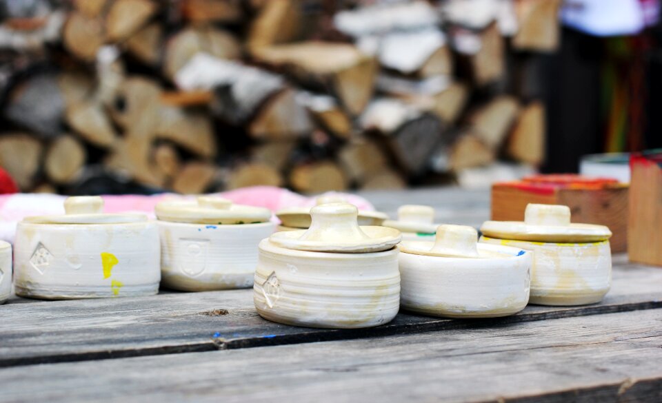 Ceramics white clay handmade