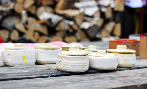 Ceramics white clay handmade