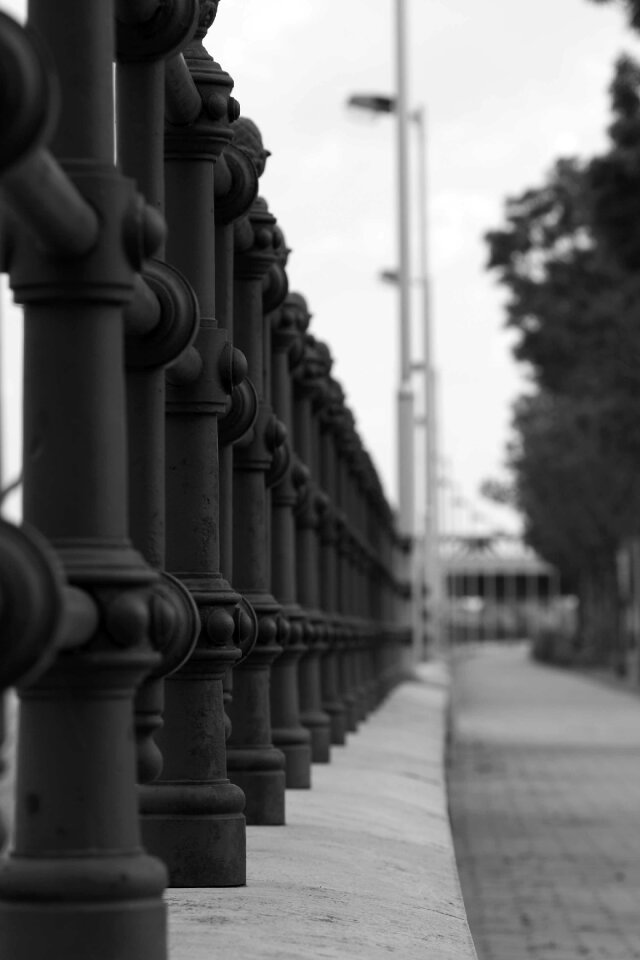 Fence street black white