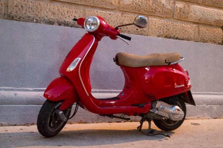 Travel red scooter photo