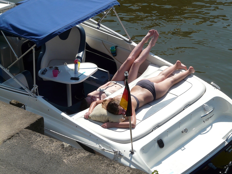 Sunbathing swimsuit girl