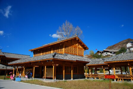 The scenery wooden house asian style