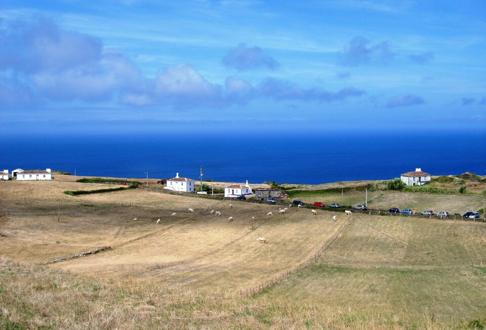 Horizon blue clouds