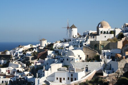Santorini greek island white houses
