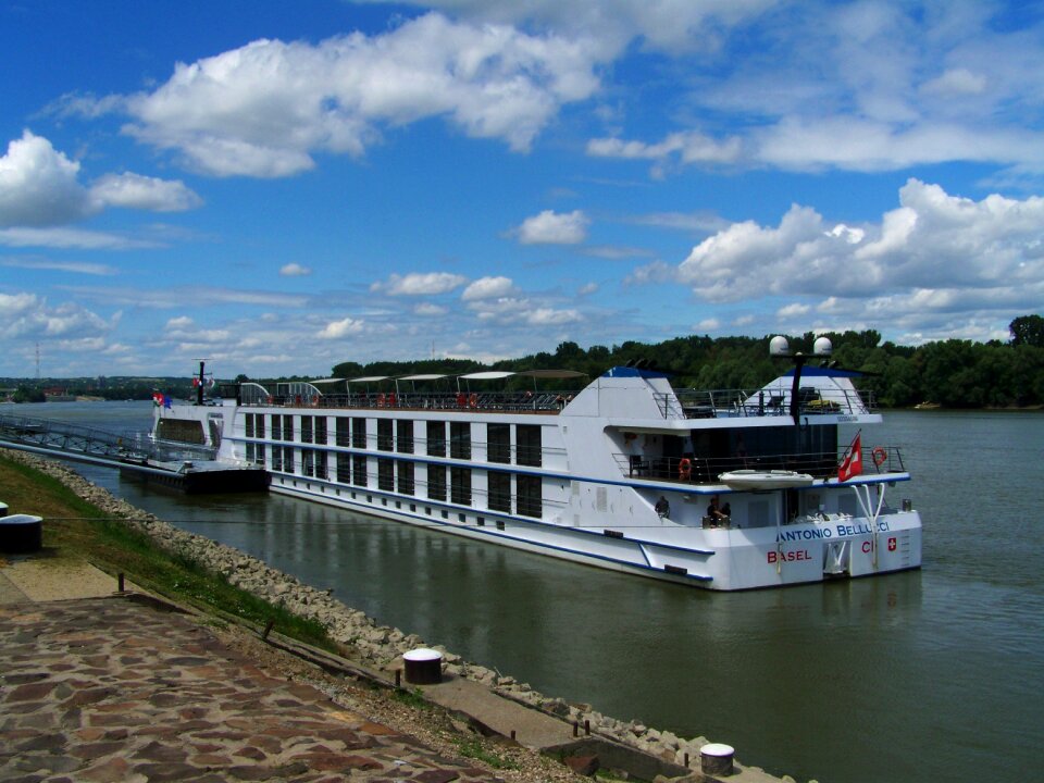 Luxury boat danube ship harbour mohács