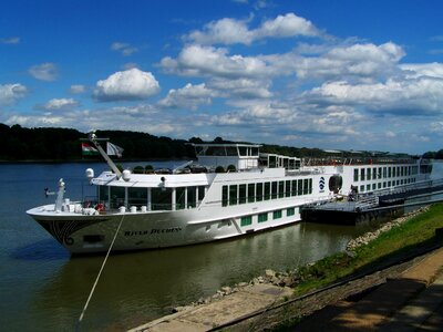 Luxury boat danube ship harbour mohács