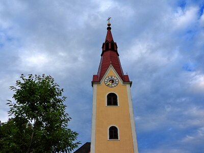 Steeple catholic clock tower