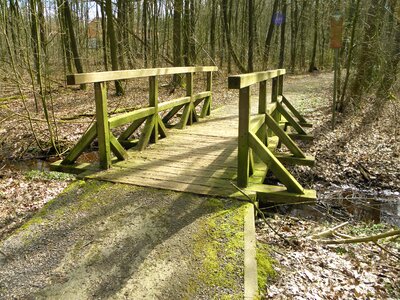 Wooden bridge transition path