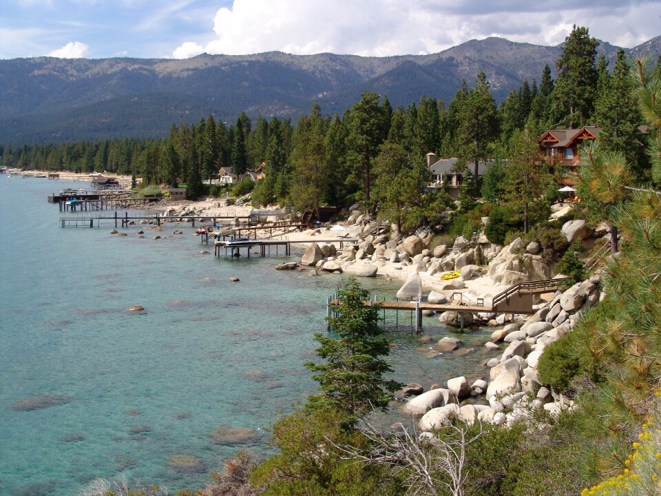 Rocky mountains shore