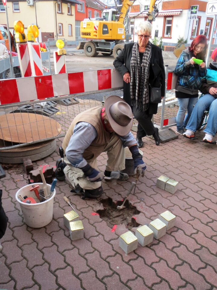 Memorial stumbling blocks holocaust