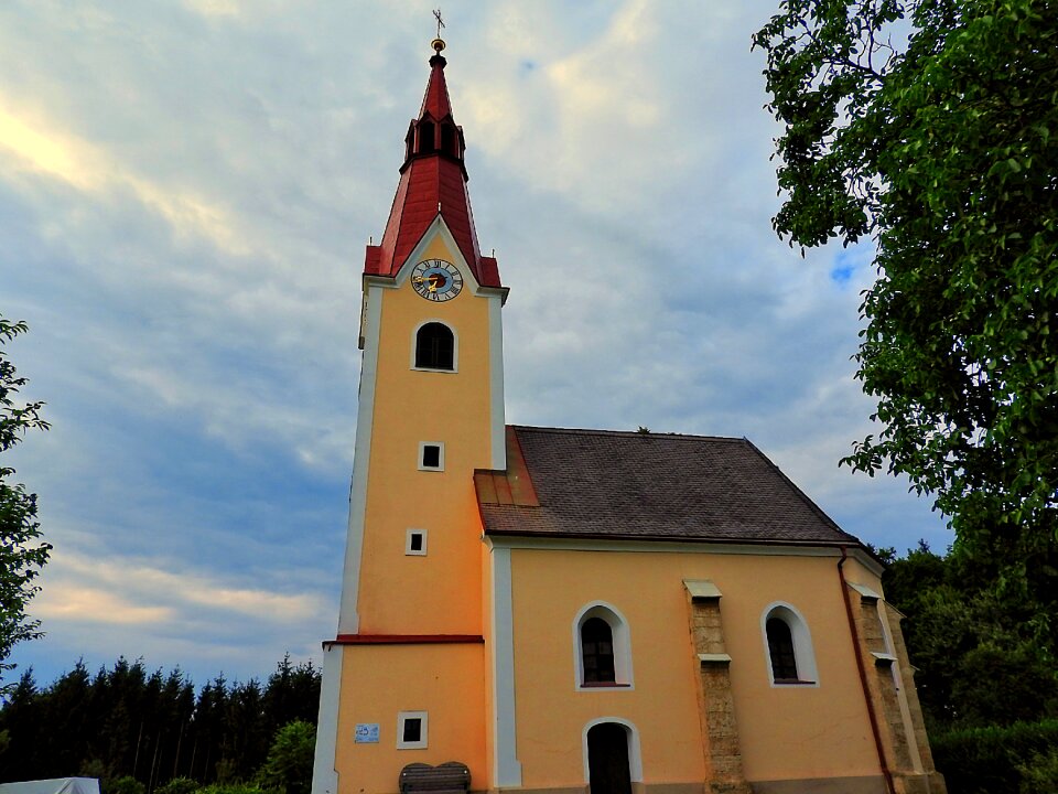 Steeple catholic clock tower