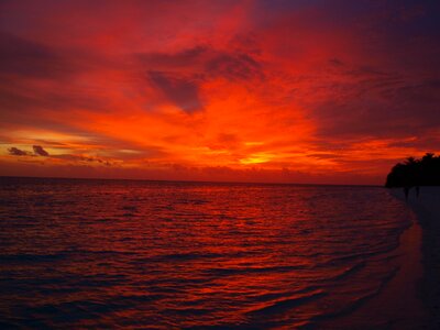 Maldives holiday island sunset photo