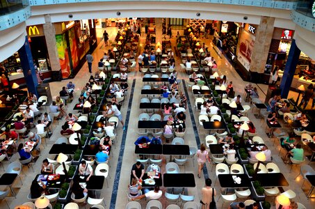 Budapest people shopping mall