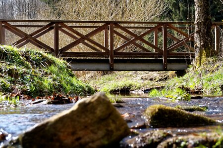 Black forest bridge nature photo