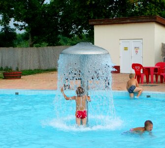 Swimming small child heat wave