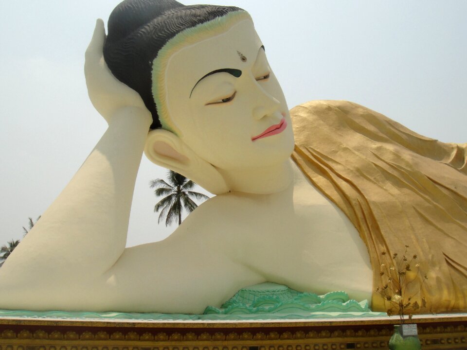 Face serene reclining buddha