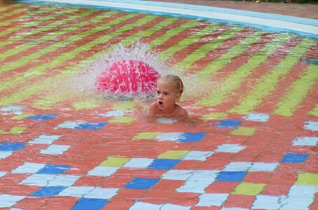 Swimming small child heat wave