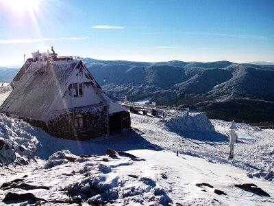 Panorama winter in the mountains snow