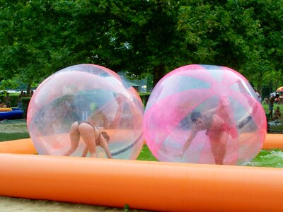 Beach ball swimming heat wave