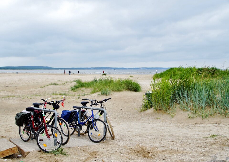 Sand the baltic sea bicycles