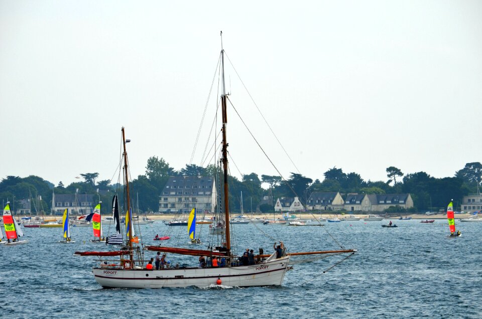 Sea fishing vessel sailing