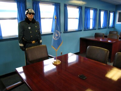 North korea border conference room military demarcation line