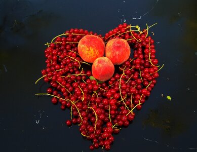 Red fruit ripe berry heart