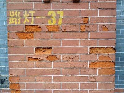 Brick wall the mottled